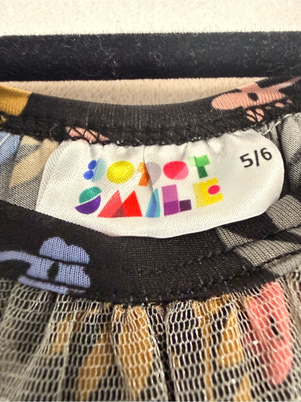 Dot Dot Smile Black Floral Tulle Overlay Dress with Pink and Blue Accents - Picture 5 of 6